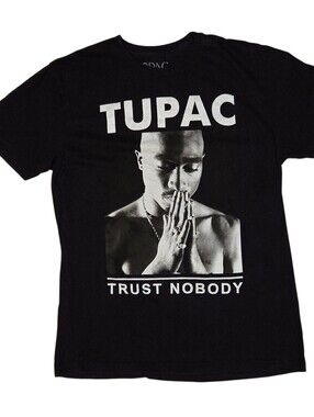 2Pac Trust Nobody Graphic Tee Black Short Sleeve Rap Tee Size Medium